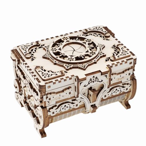 3D Wooden Puzzles for Adults,Wooden Toy for Kids and Adults,Model Building Kit,Educational Brain Teaser,Best Educational Christmas Birthday Day Gift for Friends (Wooden Antique Box) - color: Wooden Antique Box