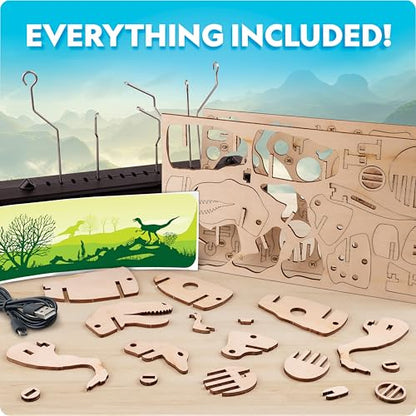 National Geographic Motorized T. Rex 3D Wood Puzzle Dinosaur Kit for Kids - style: Motorized T. Rex Model