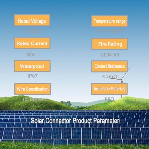 20PCS IP67 Waterproof Solar Connector Solar Panel Cable 5 Pairs - size: Solar Kit 10 Pair