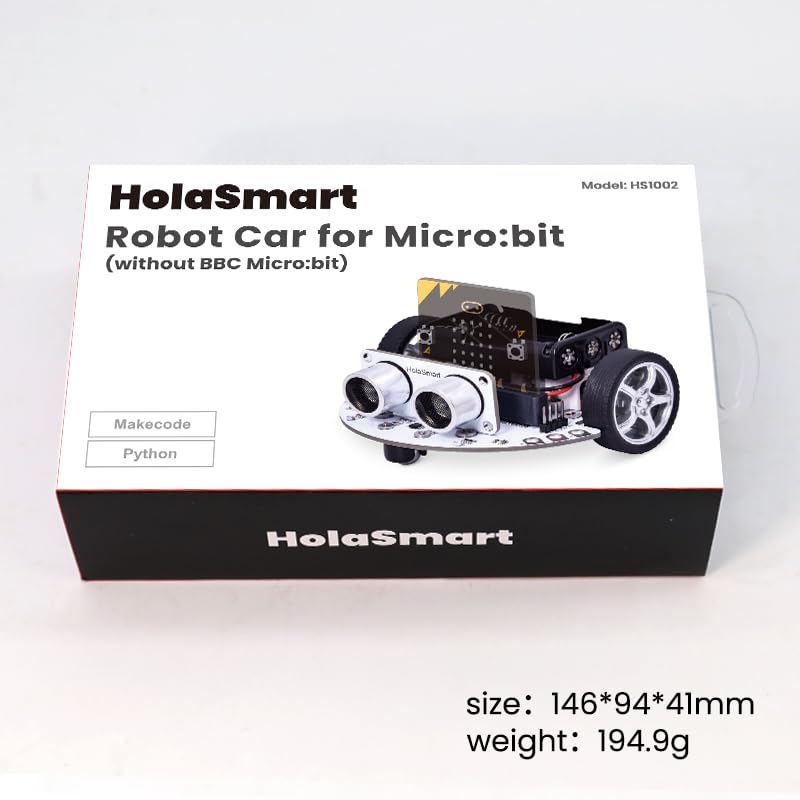 microbit Car Kit Compatible with BBC Micro:bit v2 and v1,STEM Educational Engineering Science Kits for Graphical MakeCode and Python（Without Micro:bit and AAA Battery）