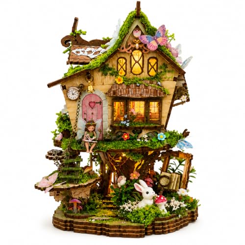 Roroom DIY Miniature House Kit, Fairy-Tale Treehouse Dollhouse Kit - color: Rowan's Tree House