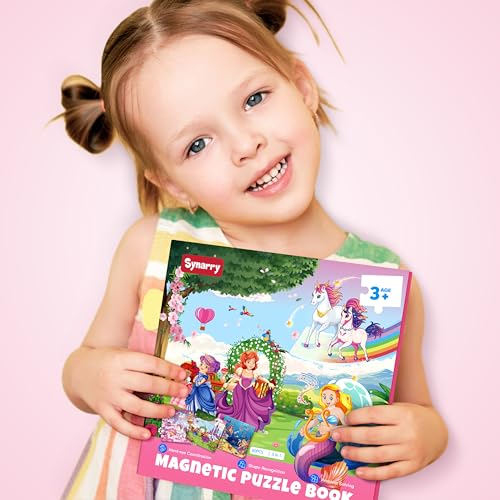 SYNARRY Unicorn Mermaid Princess Magnetic Puzzles for Kids 3-5, Travel Toys - style: Princess Mermaid Unicorn