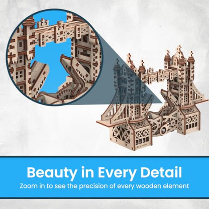 Mr. Playwood Tower Bridge Small Wooden Mechanical 3D Puzzle