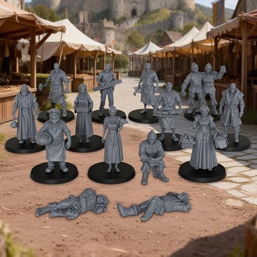 AUSPDICE Fantasy NPC Figurine Set for Dungeons and Dragons & TTRPG - color: Af1104 R Market Npc