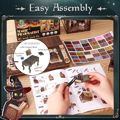 Fsolis Book Nook Kit, Booknook Halloween (Magic Pharmacist) - color: Magic Pharmacist