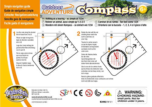 Brainstorm Toys Outdoor Adventure Compass Designed for Children Ages 3+ Years, Multicolor - style: Compass