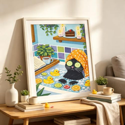 Animal Diamond Painting Kits for Adults,Funny Cat Spa Diamond Art Kits - color: KM1314-1