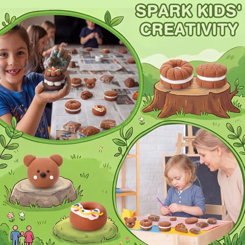 Air Dry Clay Bulk, Modeling Clay for Kids, 100 Pcs, Brown - color: Brown