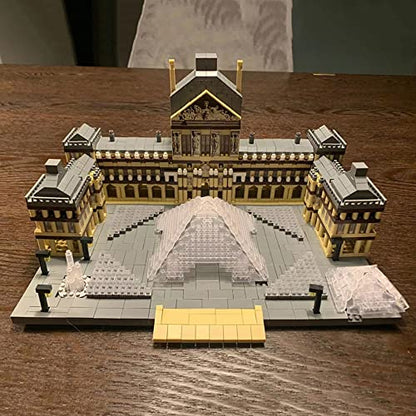 Louvre Museum Paris Micro Brick Building Set (3377 Pieces) – Landmark Model Educational Toy Gift for Kids and Adults - color: Louvre
