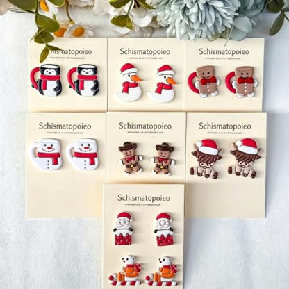 10Pcs Christmas Winter Polymer Clay Cutters Set - color: Penguin