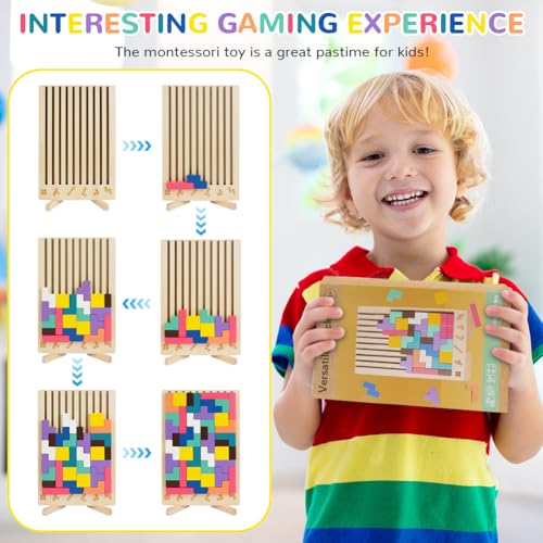 Ainiv Wooden Stacking Puzzle Toy, 3D Russian Block Puzzle