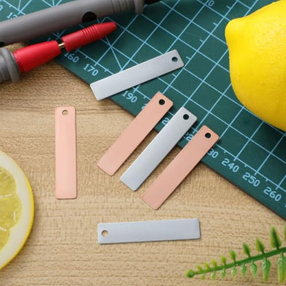 VOSAREA Copper and Zinc Electrode Sheets 20 pcs Anode Set 1.57 X 0.35 X 0.07 in for Science Experiments Electroplating Fruit Battery DIY Projects School Lab Use