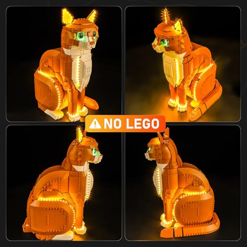 LIGHTAILING Led Light for Lego-21376 Ideas Orange Cat - Easy Install, Hidden Wiring, Home Decor & Gift-Ready (Model Not Included) - style: (Only Light) 21376 Orange Cat