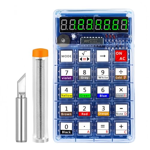 Soldering Practice Kit,DIY 7-Digit LED Display Electronics Calculator - color: Green