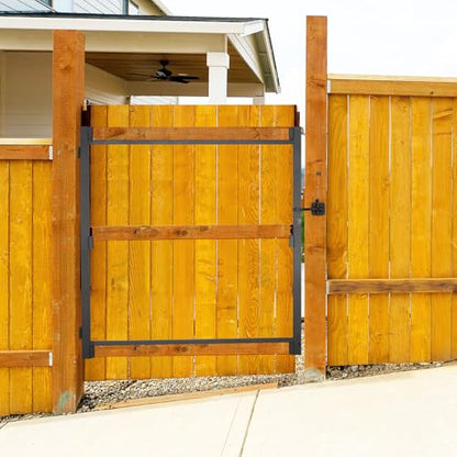 VEVOR Gate Building Kit, Fits 60 to 96 in Wide Openings, Up from 4 to 5 ft High Fence, Adjustable Gate Building Kit, Anti Sag Full Gate Frame Kit with Latch Lock and Screws, for Wooden Fence, Iron - size: 60"-96" wide openings, 4'-5' high