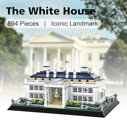 Oichy Building Block Sets White House Architecture Model Kits 895 PCS Washington Famous Landmark Architecture Building Set Home Decoration Collection Gift Idea - color: White House