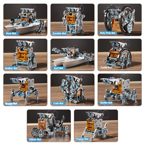 Solar Powered Kits Toys Robotics for Kids Ages 8-12, STEM Toys - color: Gray Kits