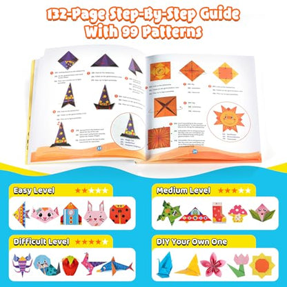 Funtopia Origami Kit for Kids Ages 5-8 8-12, 260 Sheets Origami Paper