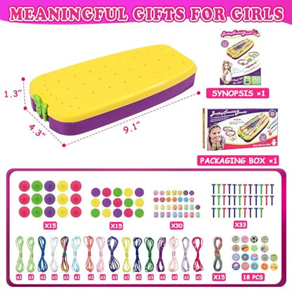 civan Friendship Bracelet Making Kit - Crafts for Kid Girls Toys Ages 8-13, String Bracelet Maker Tool with Beads - Kids Jewelry-Making Kit Christmas Birthday Gift for Girls 6 7 8 9 10 11 12 13