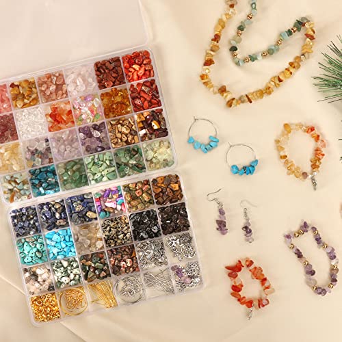 Quefe 40 Colors Crystal Beads for Jewelry Making Crystal and Gemstone - color: 40 Colors
