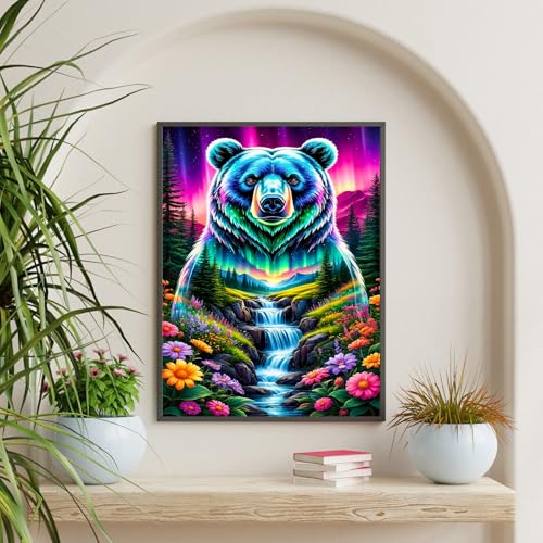 Okarina Diamond Art Kits for Adults & Beginners, Bear Diamond Painting Kit - color: HMDPUS-25903