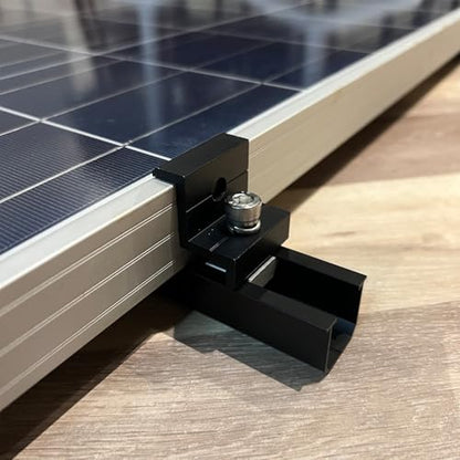 Solar Panel Mounting Brackets, Roof Mount Kit, in A Row Assembly - size: 4pc-black