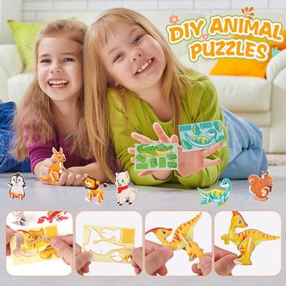 FOIMAS 3D Animal Puzzles for Kids,30 Pack Educational Jungle Animal Puzzle Dinosaur Farm Animals for Kids Classroom Prize Gifts Party Favor Supply