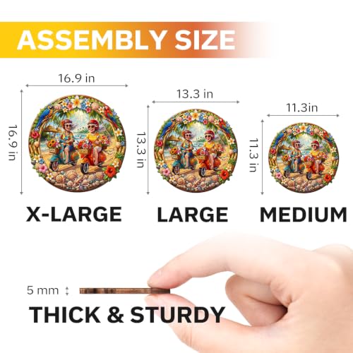 Jigfoxy Wooden Puzzles for Adults, Golden Years Beach Ride Wood Puzzle - color: Golden Years Beach Ride, size: Large
