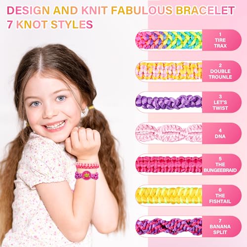 Friendship Bracelet Making Kit for Girls Ages 6-12, DIY Jewelry Craft Toy - color: Pink