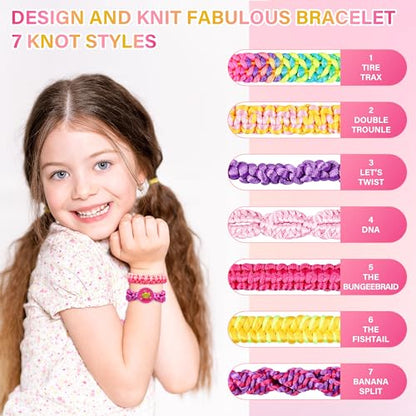 Friendship Bracelet Making Kit for Girls Ages 6-12, DIY Jewelry Craft Toy - color: Pink
