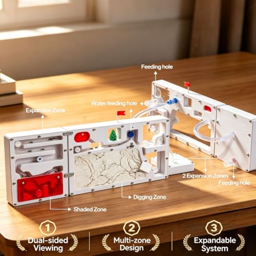 Giant Ant Farm with 2 Expansion Zones - Care Live Ants, Colony Farms Kit