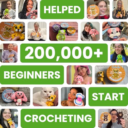 Cookie Box Crochet Kit for Beginners, Frog Mr. Ribbit - color: Green and Yellow