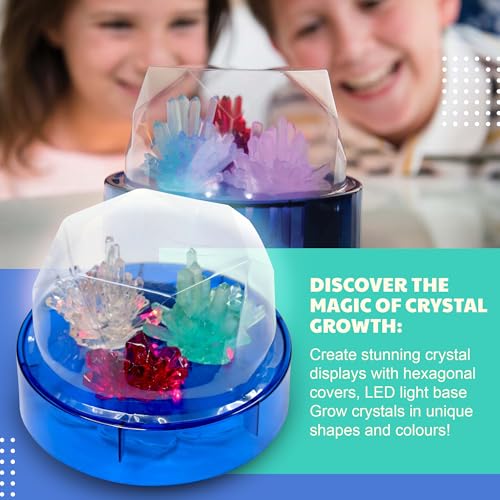 Crystal Growing - Colour Changing Crystals Light - Crystal Growing Kit with LED Lights, STEM Kits Learning for Kids, Create Unique Designs and Vibrant Displays, Safe Non-Toxic Materials - style: Crystal Growing Color Changing LED Light Kids Science Kit
