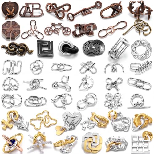 48 Pcs Metal Brain Teaser Puzzles Set for Adults, Modern - style: Modern