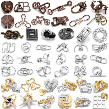 48 Pcs Metal Brain Teaser Puzzles Set for Adults, Modern - style: Modern