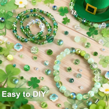 Green Glass Beads Bulk for Jewelry Making, Beaded Plant, Craft Crystal Bead - color: Green, size: 636pcs