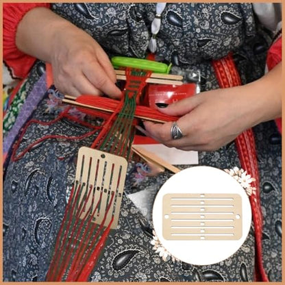 PH PandaHall 12PCS Wooden Weaving Heddle Loom Weaving Tools for Loom, Mini Heddle Loom Backstrap Weaving Loom Darning Loom Scarf Weaving Loom for Bracelet Bag Belt Strap Beginners Moccasin Color - color: Moccasin