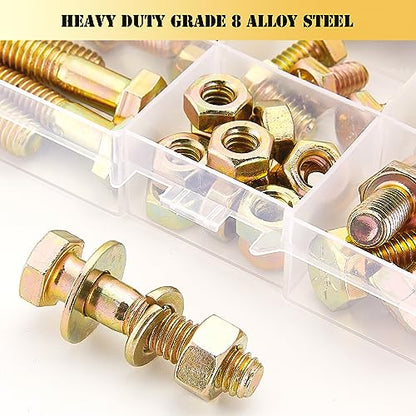ZTF Bolts and Nuts Assortment Kit，1/4-20 5/16-18 3/8-16 SAE Nuts and Bolts - style: gold-1/4-20 5/16-18 3/8-16 Sae bolts