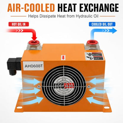 AH0608T-CA Hydraulic Air Oil Cooler 12V DC 60L/min 2MPa - color: AH0608T-CA Hydraulic Air Oil Cooler