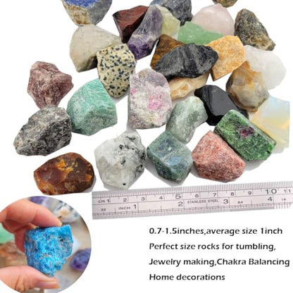 Bulk Natural Rocks for Tumbling,Rocks Minerals Collections Raw Crystals Rough Stones for Polishing Gemstones Crystals and Healing Stones for Wicca Reiki (0.5lb(10-15pcs))