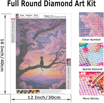 Cherry Blossom Diamond Art Kits for Adults, Flower Diamond Painting Kits - color: HS028-1