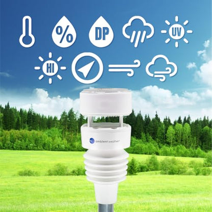 Ambient Weather WS-4000 Solar Powered UltraSonic Wi-Fi Weather Station - style: WS-4000