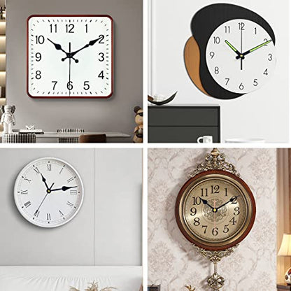 EMOON 3 Pack Silent Clock Mechanism Replacement Kit, Quartz Clock Movement with 7 Sets of Hands, Battery Operated (Shaft 16mm, 20mm, 23mm)