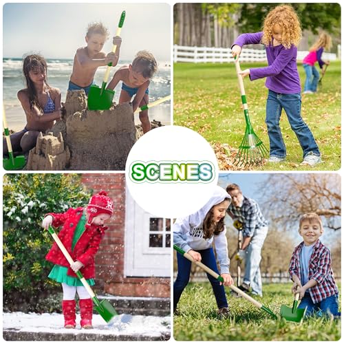 Duckura Kids Gardening Tools Set, Wheelbarrow Sets Outdoor Yard Toy Ages 3+ - color: Green-11pcs