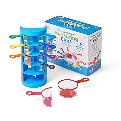 hand2mind Rainbow Fraction Measuring Cups, Set of 9, Ages 3+