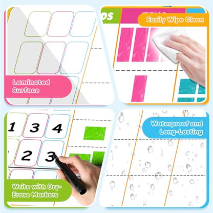 12 Packs Place Value Chart, Math Manipulatives Math Games for Kids