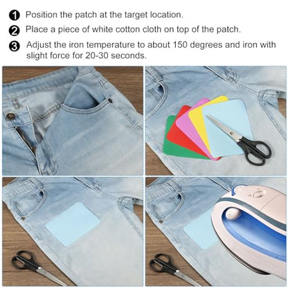PATIKIL Fabric Iron-on Patches 8Pcs 5x4Inch Repair Patches Kit Light Pink - color: Light Pink