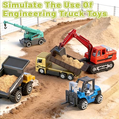 12 Pack Diecast Construction Toys, Mini Colorful Alloy Model Cars for Kids - color: Colorful
