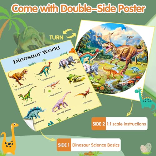DIGOBAY 70PCS Glow in The Dark Dinosaur Floor Puzzles for Kids Ages 4-8 - style: glow-in-the-dark dinosaur