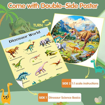 DIGOBAY 70PCS Glow in The Dark Dinosaur Floor Puzzles for Kids Ages 4-8 - style: glow-in-the-dark dinosaur
